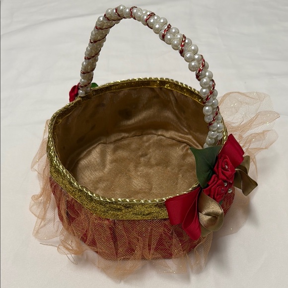 Other - Handmade Elegant Gold and Red wedding decor basket for chocolate decor #687